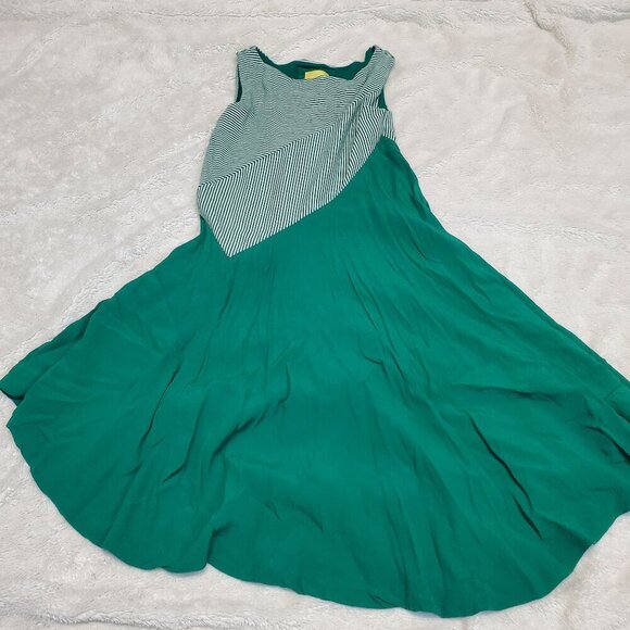 Maeve Anthropologie Cameron Green Striped Party Asymmetrical Sleeveless Dress XS - Picture 1 of 7